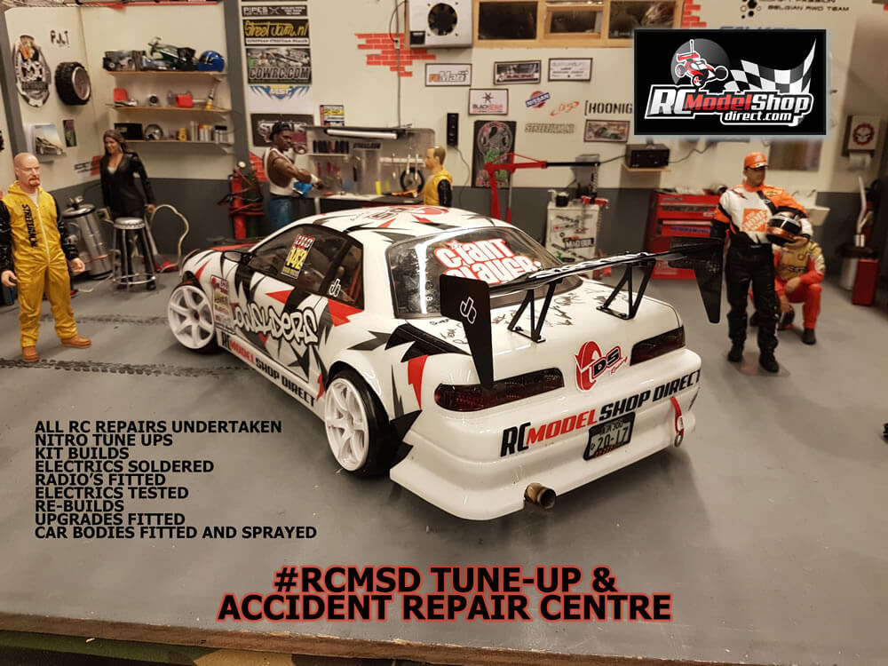 RC model repairs and tune ups at our accident repair centre in our shop